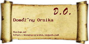 Domány Orsika névjegykártya